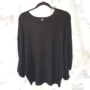 Prologue Black Wing Sleeve Sweater Material Top
